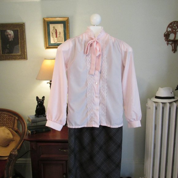 Vintage 80s Pink Blouse - Picture 1 of 5